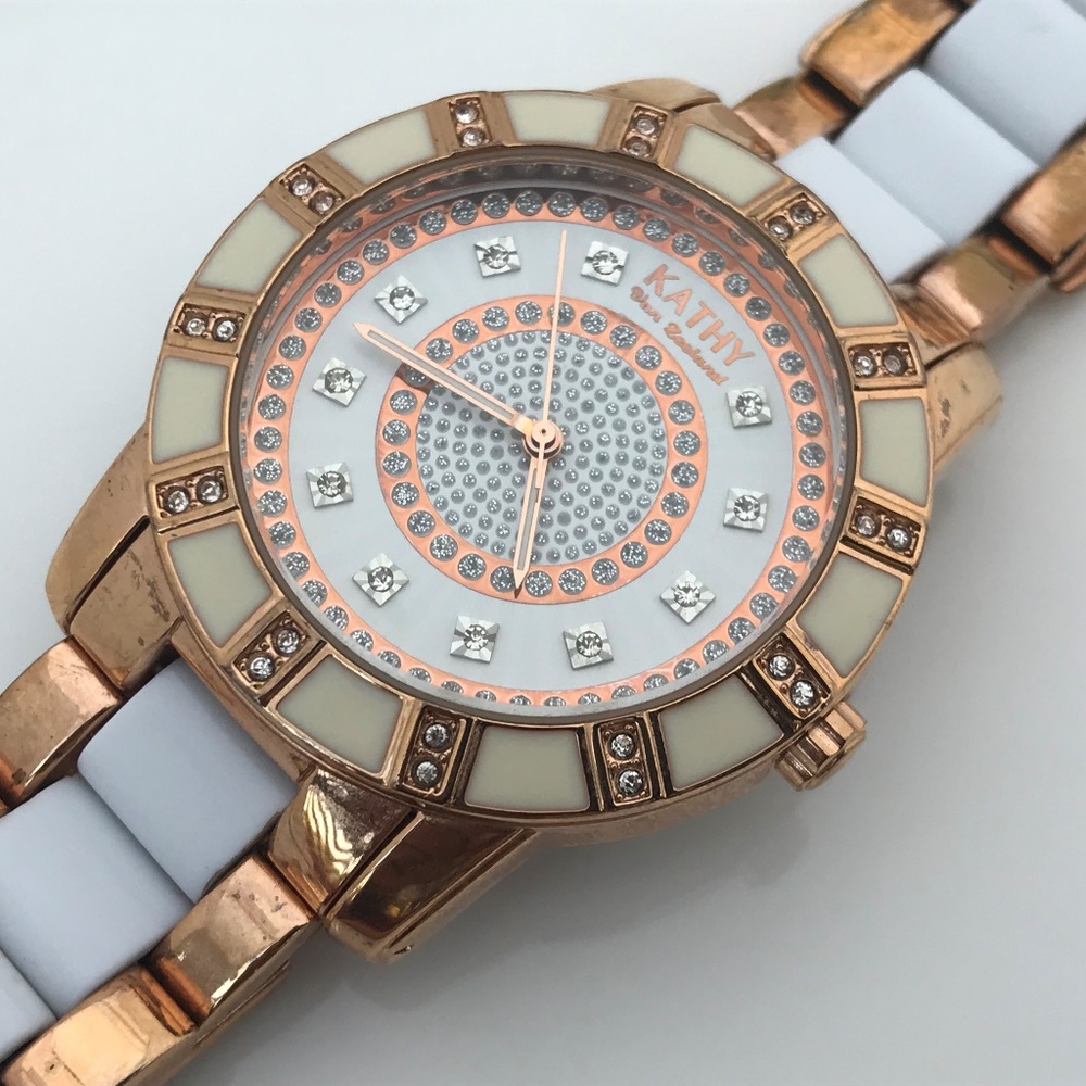 Kathy Van Zeeland Women Watch Bling White Gold - Picture 2 of 8